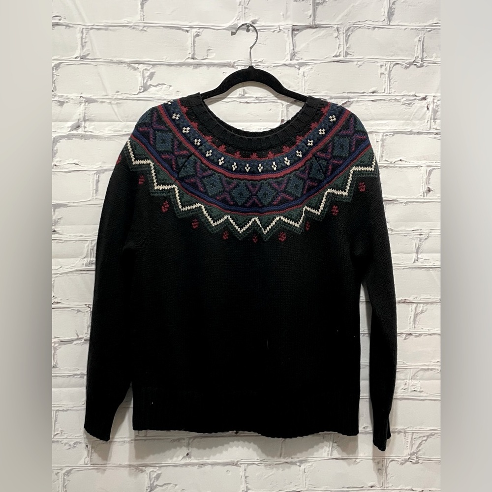 LAUREN Ralph Lauren Plus Size Fair Isle Wool-Blend Black label